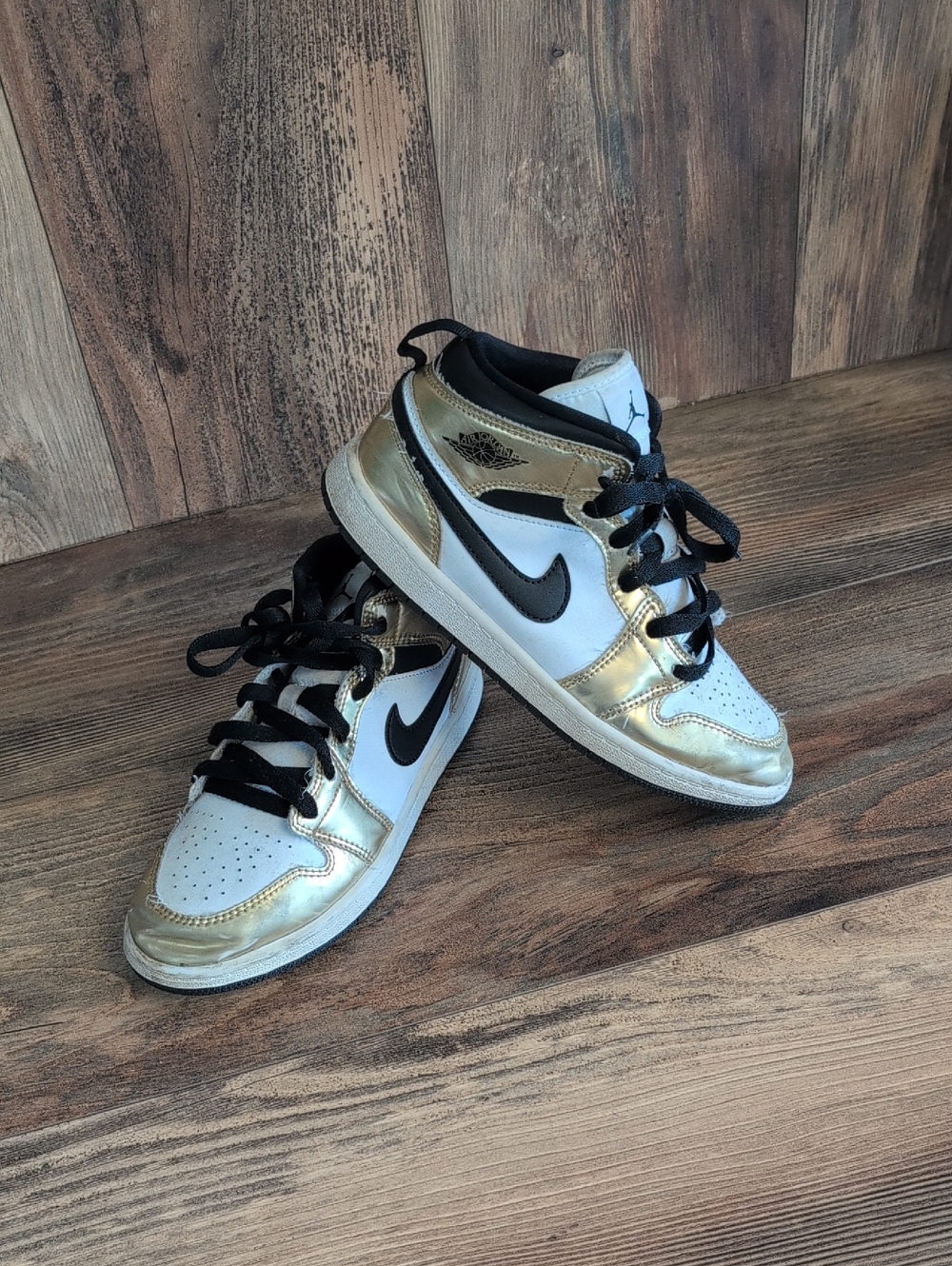 Air Jordan 1 DC1422-700 Mid Metallic Gold Basketball Shoes 3Y  550A